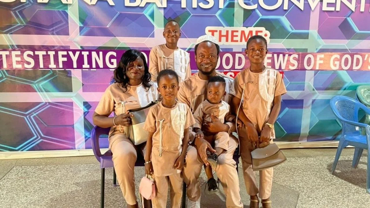 Samuel with his family in Northern Ghana 